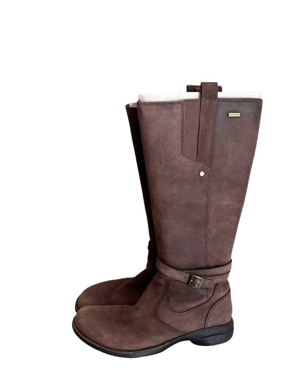 Merrell Brown Tetra Strap Tall Leather Riding Boots for Women 8 - Picture 2 of 10